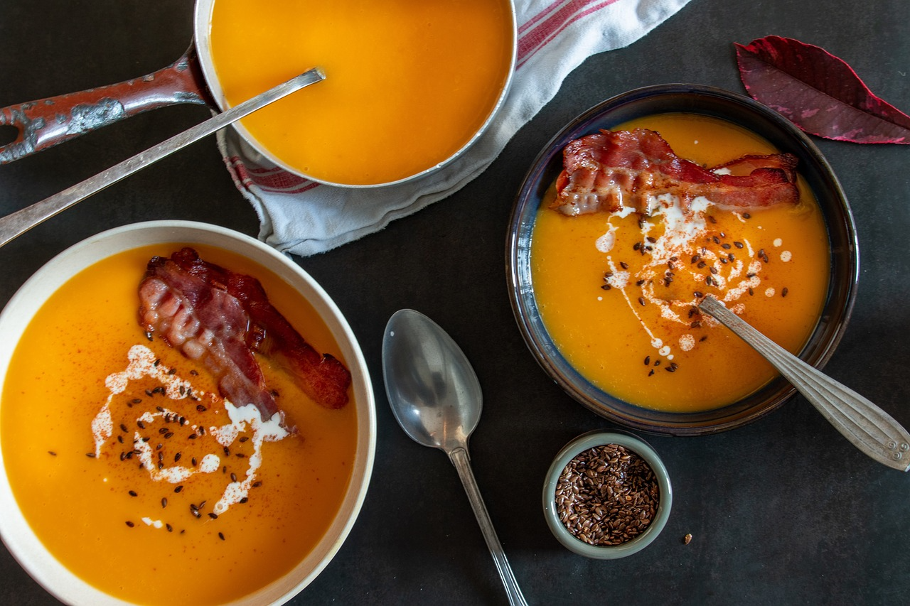 Velouté de potimarron, gingembre et lait de coco