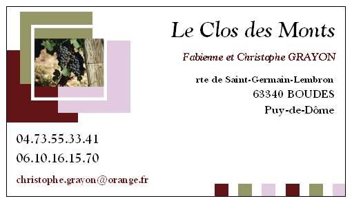 Le Clos des Monts Côte d'Auvergne Boudes