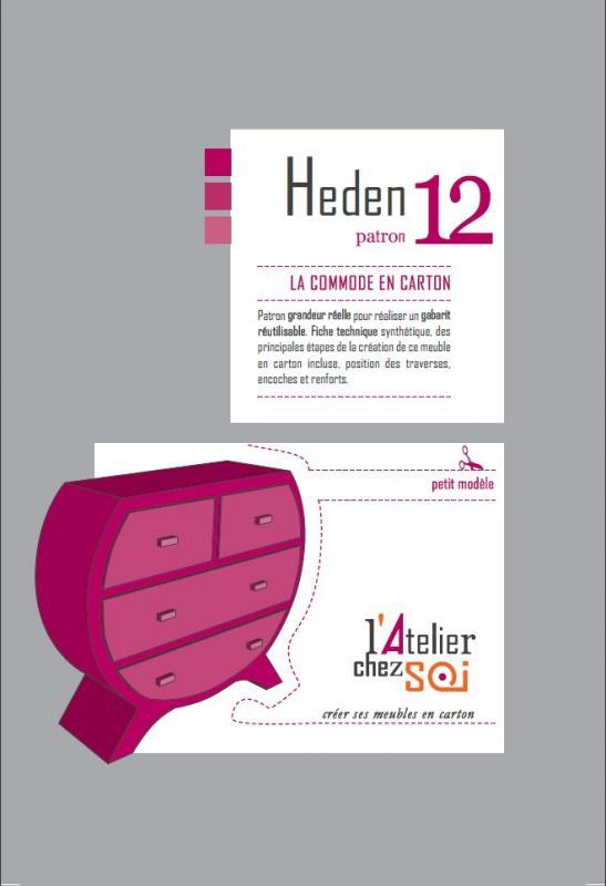 Patron de meuble en carton Commode Heden