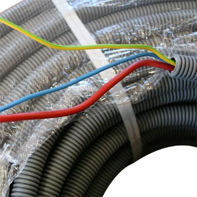 Gaine préfilée avec fil de phase blindé 3G2.5 / Bobine de 100m