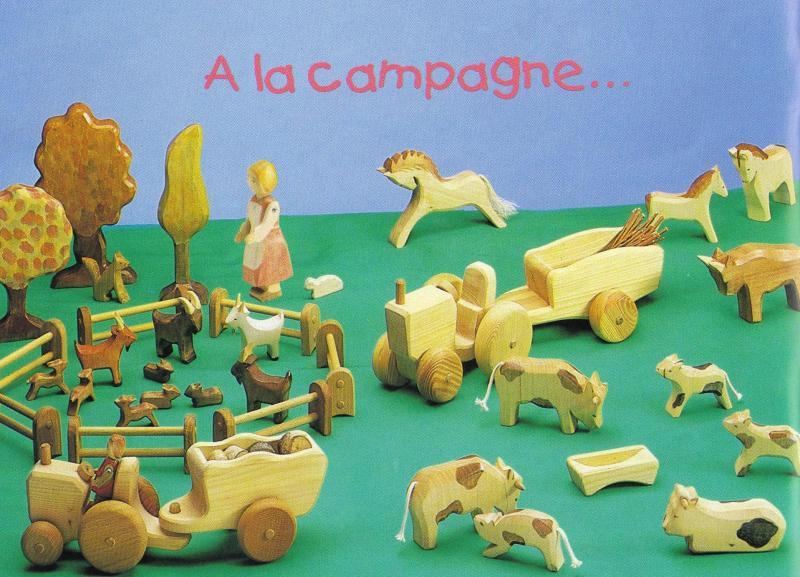 animaux de la ferme en bois