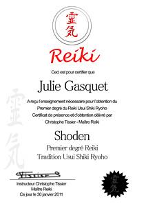 Initiation Reiki 3ième degré - Maîtrise