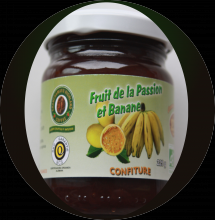 Confiture fruits passion et banane bio