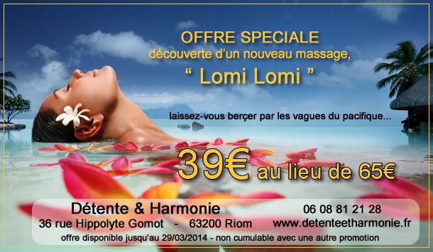 Offre découverte du Lomi Lomi