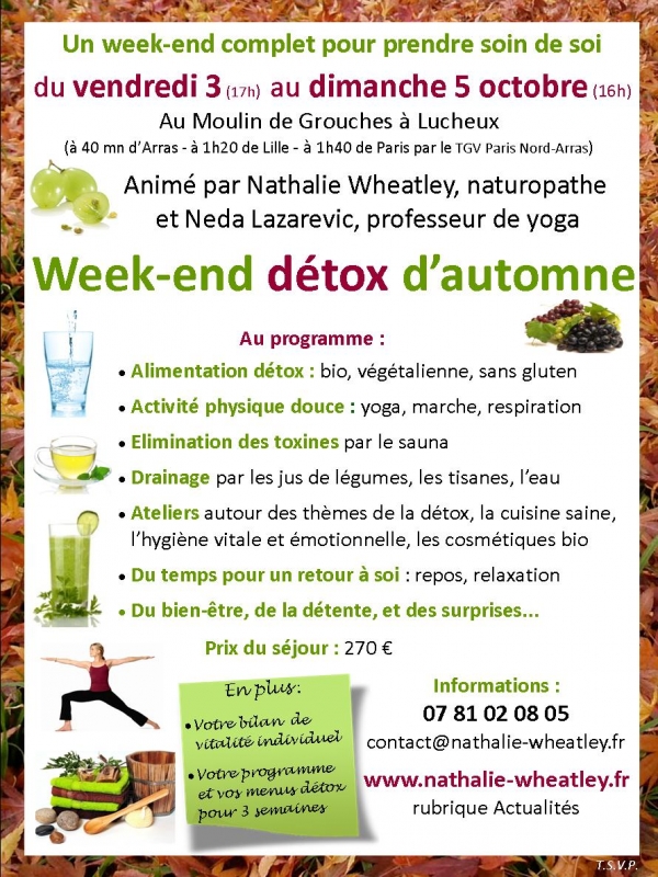 Week-end détox d'automne, 3-4-5 octobre, à Lucheux (80)
