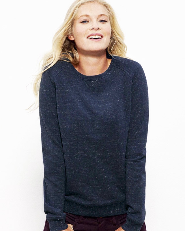 SWEAT-SHIRT COULEUR BLEU JEANS CHINÉ Très tendance