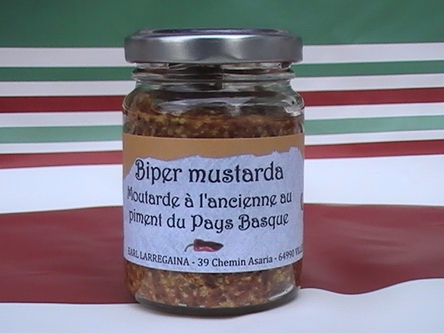 Moutarde à l'ancienne au piment du Pays Basque  pot de 90g