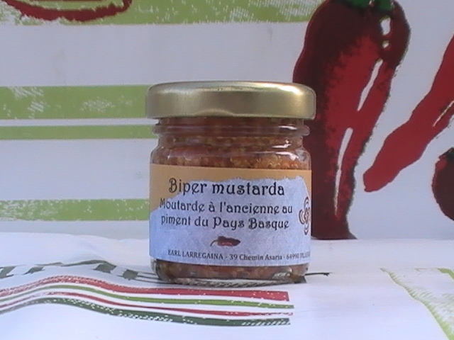 Moutarde à l'ancienne au piment du Pays Basque  pot de 40g