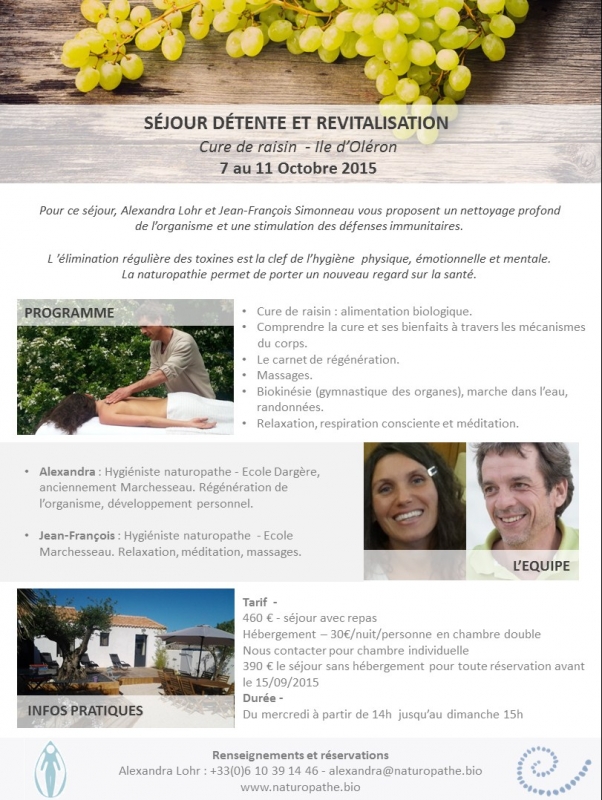 SÉJOUR DÉTENTE ET REVITALISATION