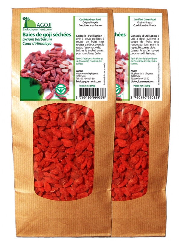 Goji naturel Ningxia Himalaya cerfitié Greenfood 1kg 