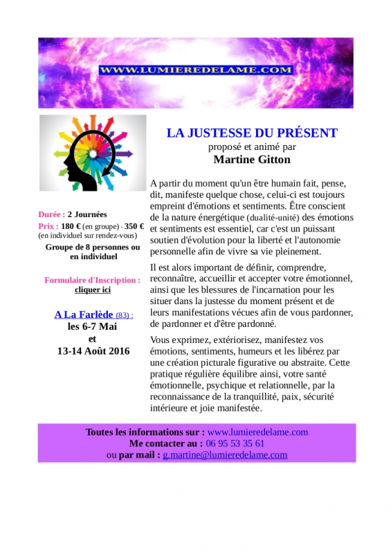 La Justesse du Présent