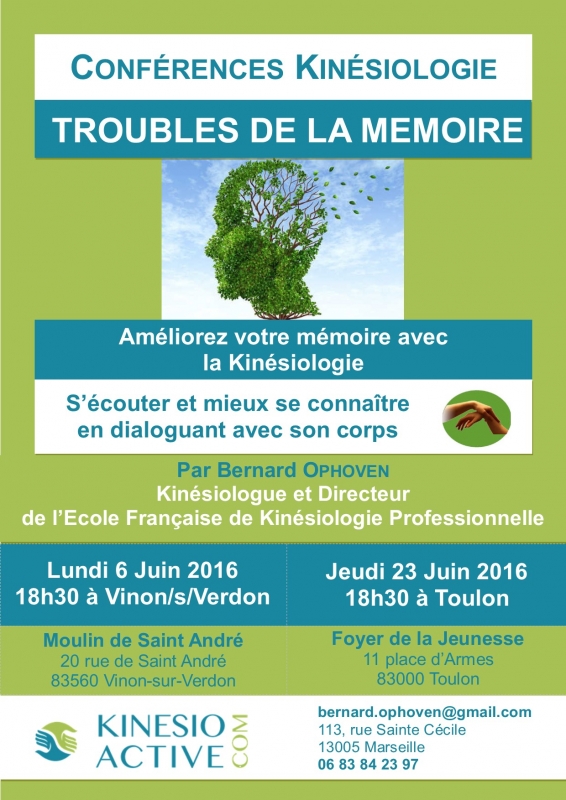 Troubles de la Mémoire - Conférence Kinésiologie