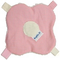 Doudou plat carré forme fleur coton bio