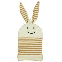 Gant de toilette modèle Lapin coton bio rayé 