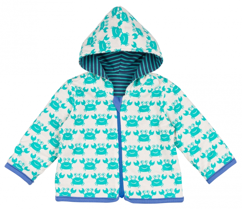 Gilet rayé Crabes (réversible), 1 an