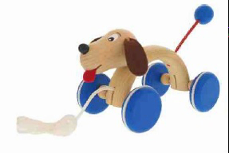 Jouet à tirer avec corde modèle chien et chat