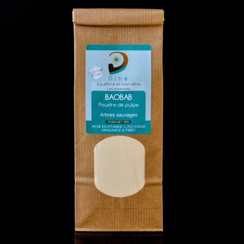 Pulpe de baobab sauvage crue
