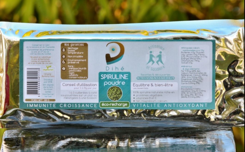 Poudre de spiruline naturelle et artisanale - Ecorecharge