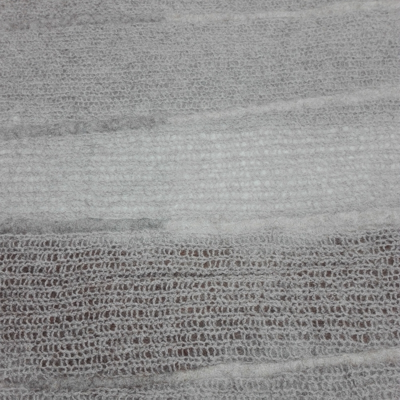Tapis en feutre de laine fait main, Beige/brun
