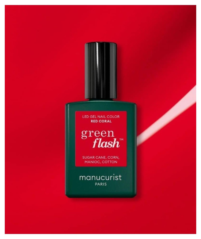 Vernis semi permanent Green FLASH Red Coral