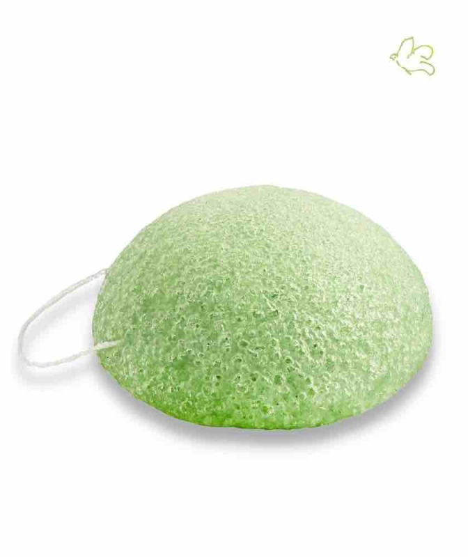 Éponge Konjac naturelle à l'argile verte - peau mixte