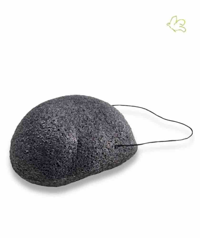 Éponge Konjac naturelle au charbon de bambou - peau grasse