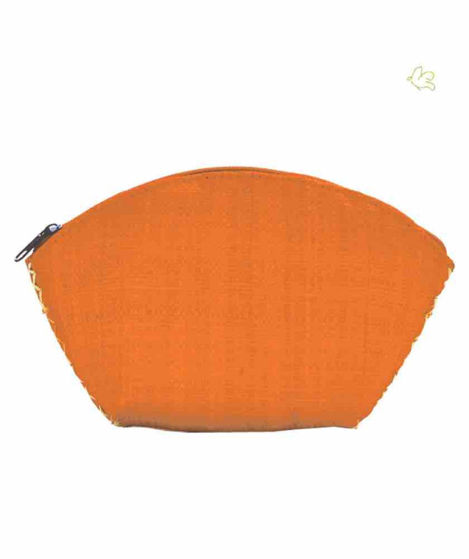 Trousse Beauté en paille tressée (orange)