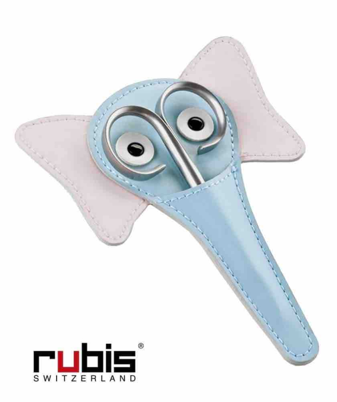 Ciseaux à Ongles pour Bébé avec Étui cuir Éléphant