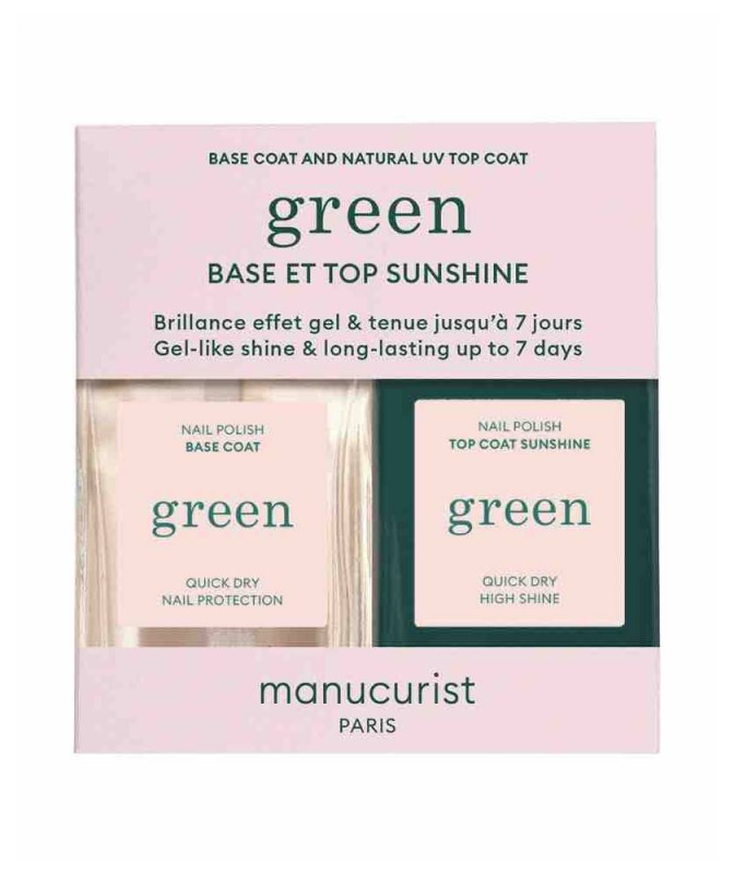 Duo Set Vernis GREEN - Base & Top coat Sunshine