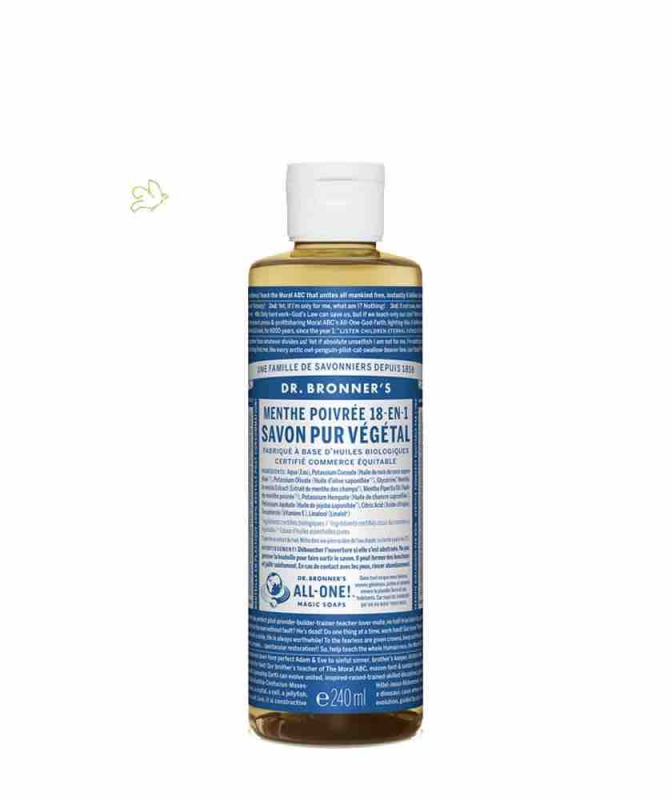 Savon Liquide bio 18-en-1 Menthe Poivrée (240ml)