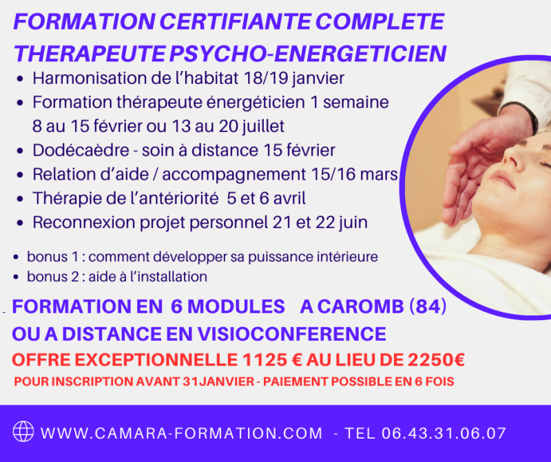 FORMATION CERTIFIANTE THERAPEUTE ENERGETICIEN