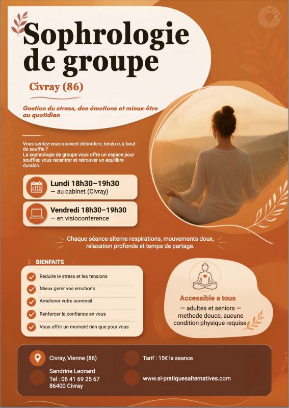 Sophrologie de groupe à Civray 86